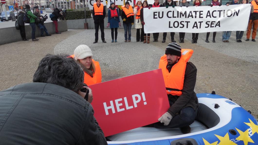 Klimaatactie voor de deur van de Europese Commissie Klimaatactie